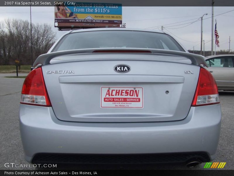 Silver / Gray 2007 Kia Spectra SX Sedan