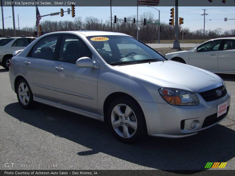 Silver / Gray 2007 Kia Spectra SX Sedan