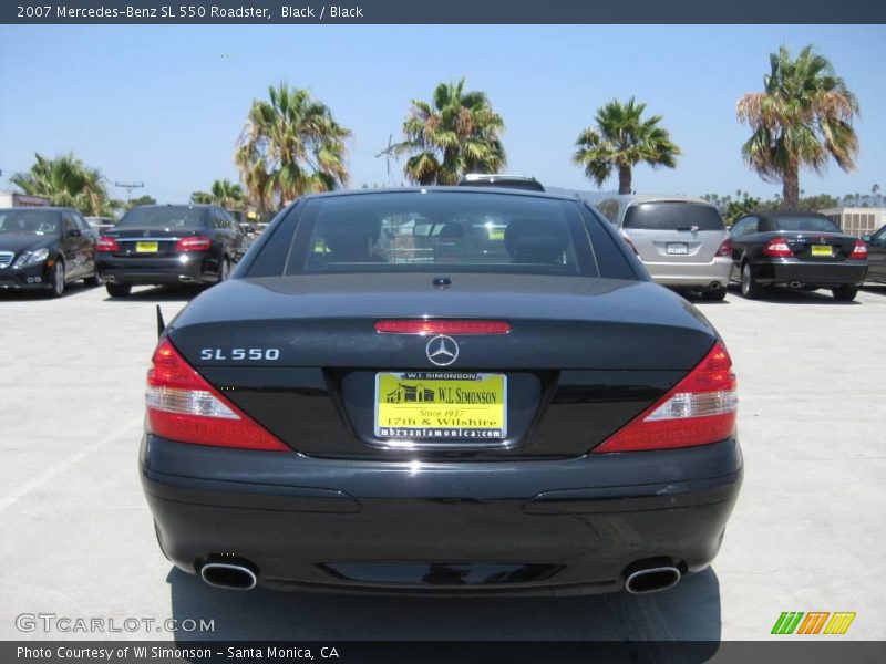 Black / Black 2007 Mercedes-Benz SL 550 Roadster