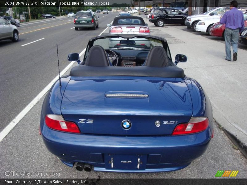 Topaz Blue Metallic / Topaz 2001 BMW Z3 3.0i Roadster
