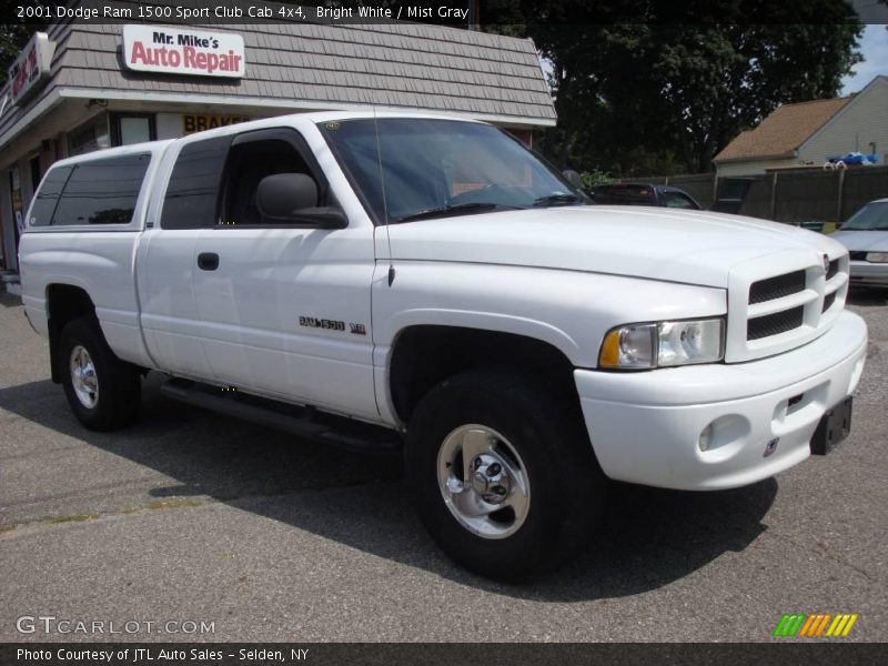Bright White / Mist Gray 2001 Dodge Ram 1500 Sport Club Cab 4x4