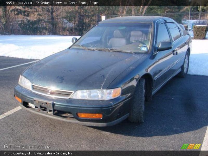 Sherwood Green Pearl / Beige 1995 Honda Accord EX Sedan