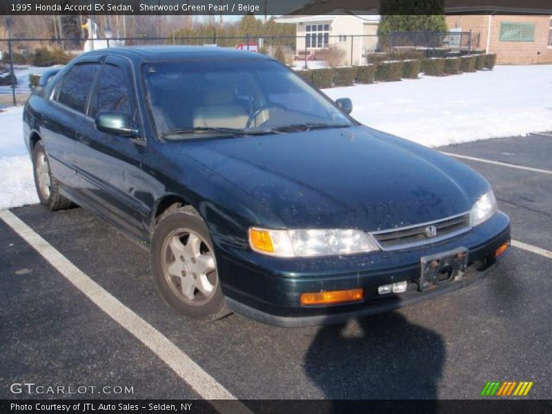 Sherwood Green Pearl / Beige 1995 Honda Accord EX Sedan