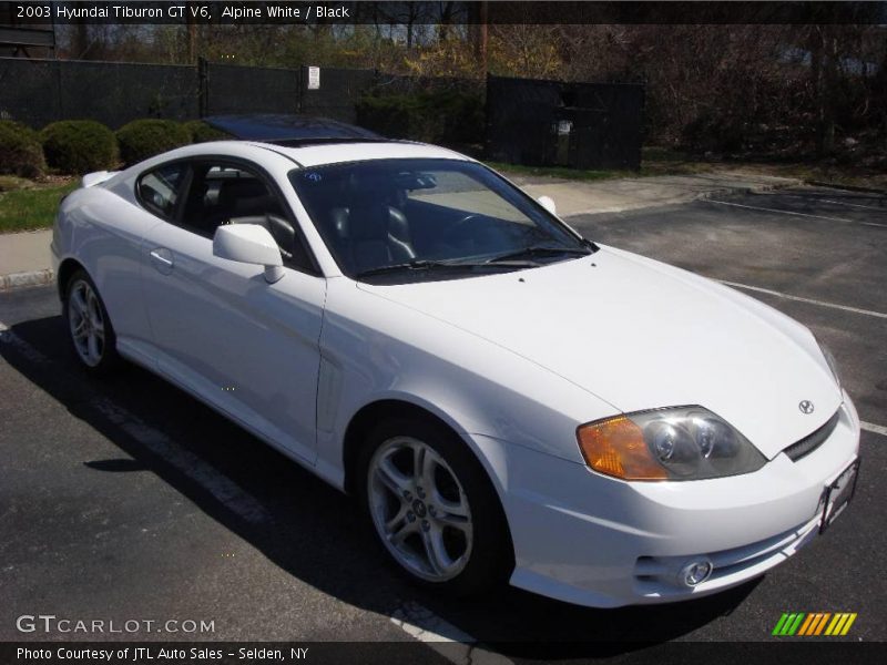 Alpine White / Black 2003 Hyundai Tiburon GT V6