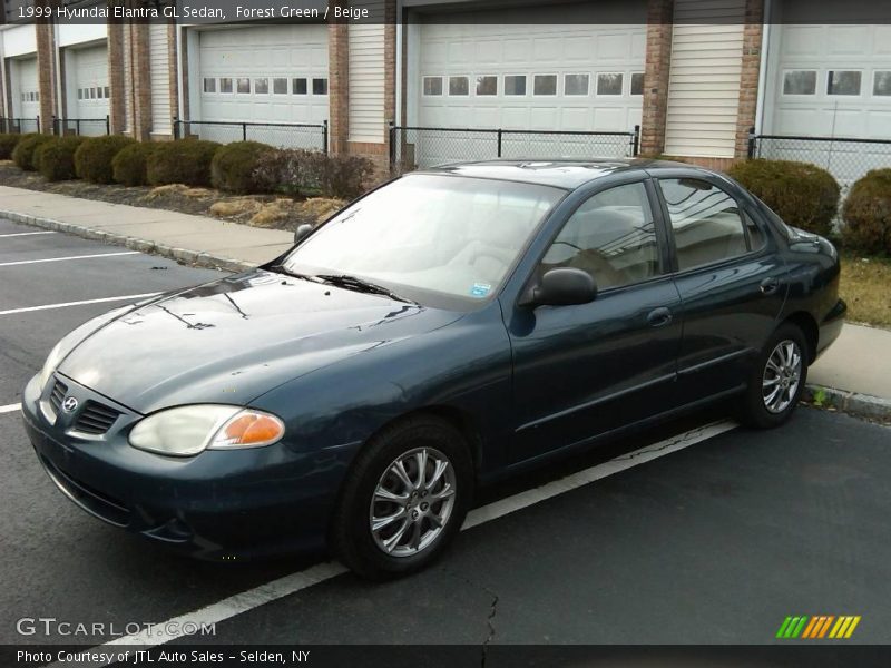 Forest Green / Beige 1999 Hyundai Elantra GL Sedan