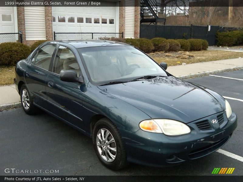Forest Green / Beige 1999 Hyundai Elantra GL Sedan