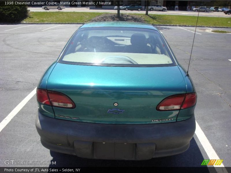 Manta Green Metallic / Neutral 1998 Chevrolet Cavalier Coupe