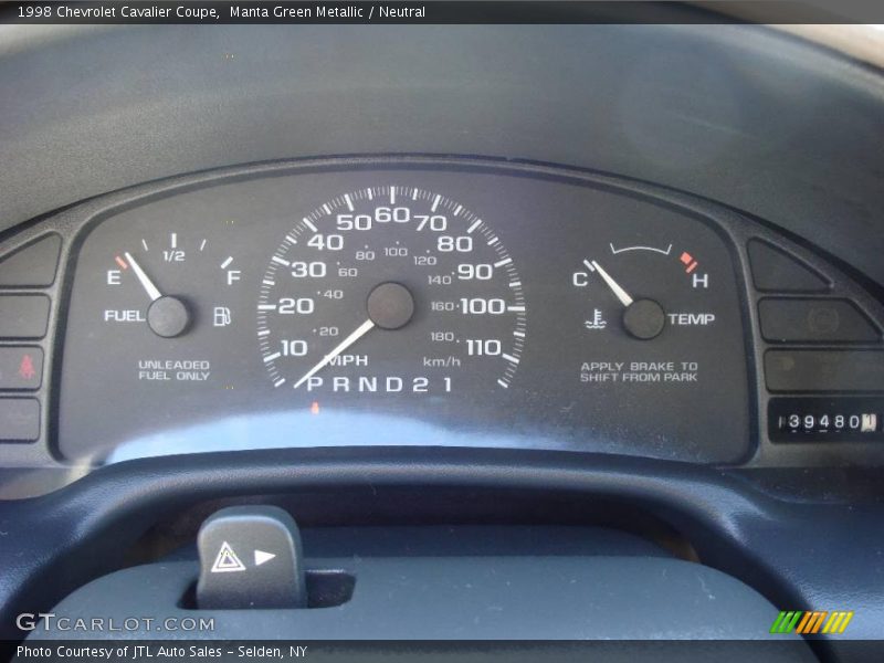 Manta Green Metallic / Neutral 1998 Chevrolet Cavalier Coupe