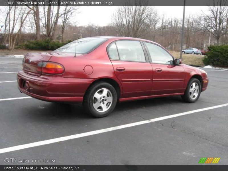 Redfire Metallic / Neutral Beige 2003 Chevrolet Malibu LS Sedan