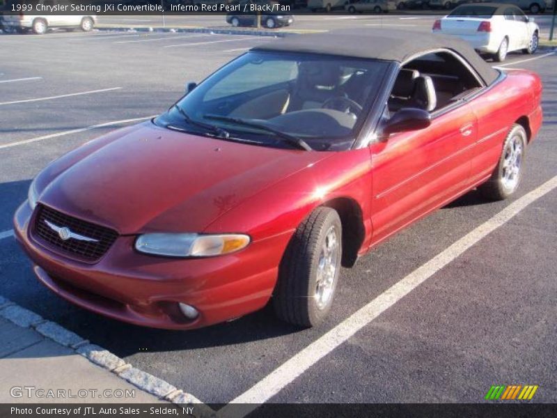 Inferno Red Pearl / Black/Tan 1999 Chrysler Sebring JXi Convertible