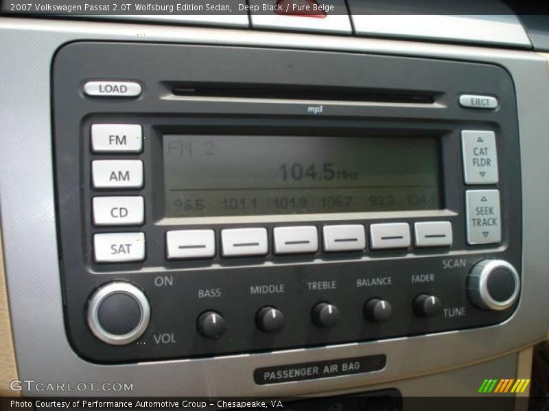 Deep Black / Pure Beige 2007 Volkswagen Passat 2.0T Wolfsburg Edition Sedan