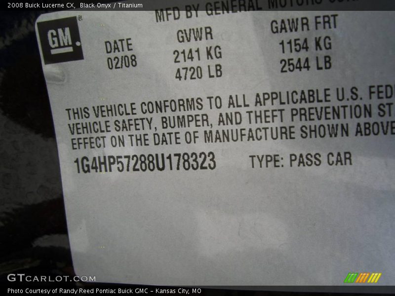 Black Onyx / Titanium 2008 Buick Lucerne CX