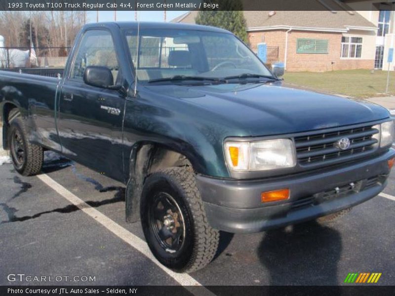 Forest Green Metallic / Beige 1993 Toyota T100 Truck Regular Cab 4x4