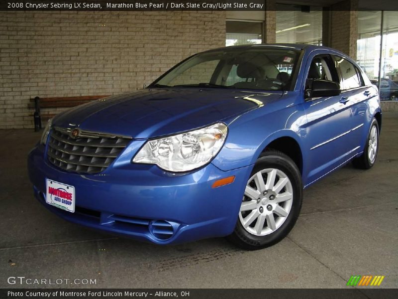 Marathon Blue Pearl / Dark Slate Gray/Light Slate Gray 2008 Chrysler Sebring LX Sedan