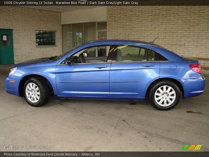 Marathon Blue Pearl / Dark Slate Gray/Light Slate Gray 2008 Chrysler Sebring LX Sedan