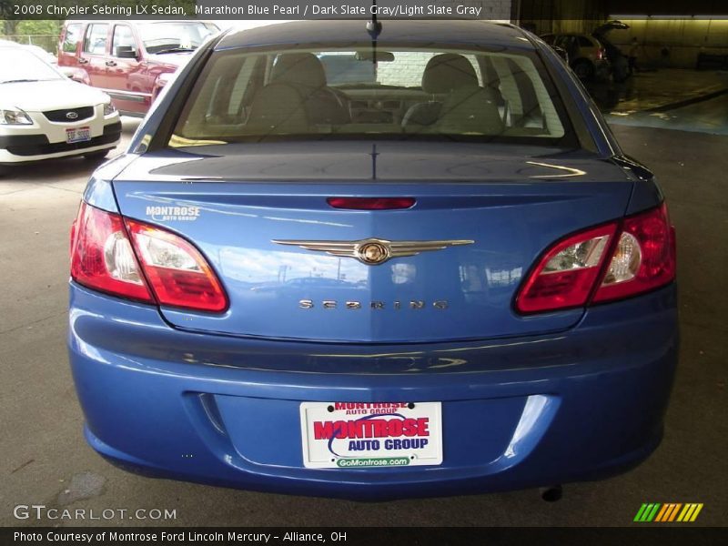 Marathon Blue Pearl / Dark Slate Gray/Light Slate Gray 2008 Chrysler Sebring LX Sedan