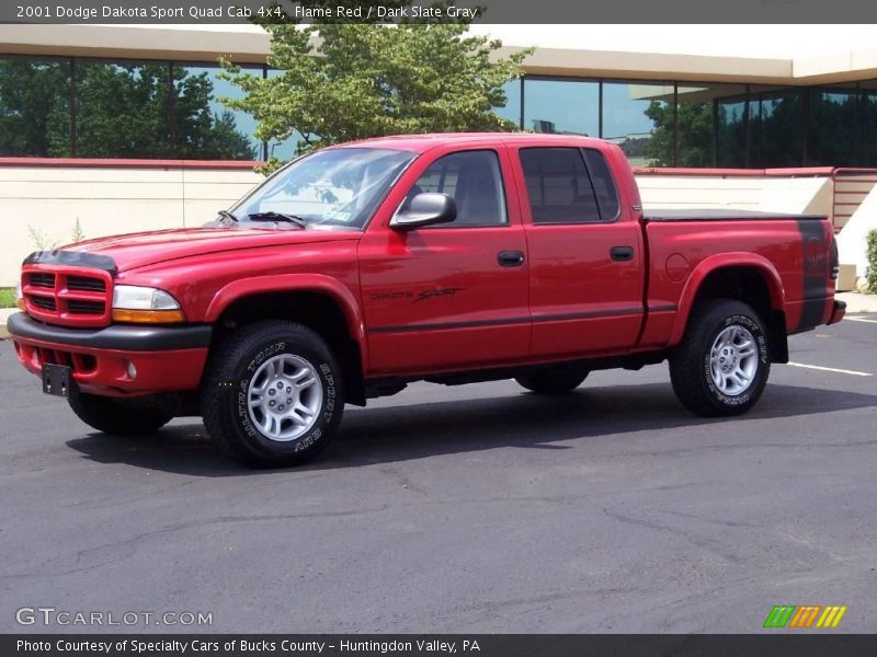 Flame Red / Dark Slate Gray 2001 Dodge Dakota Sport Quad Cab 4x4