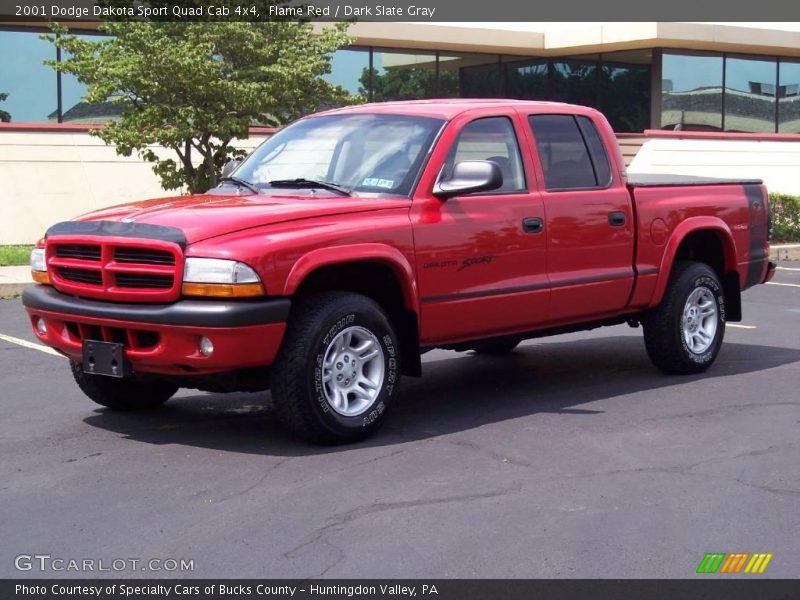 Flame Red / Dark Slate Gray 2001 Dodge Dakota Sport Quad Cab 4x4