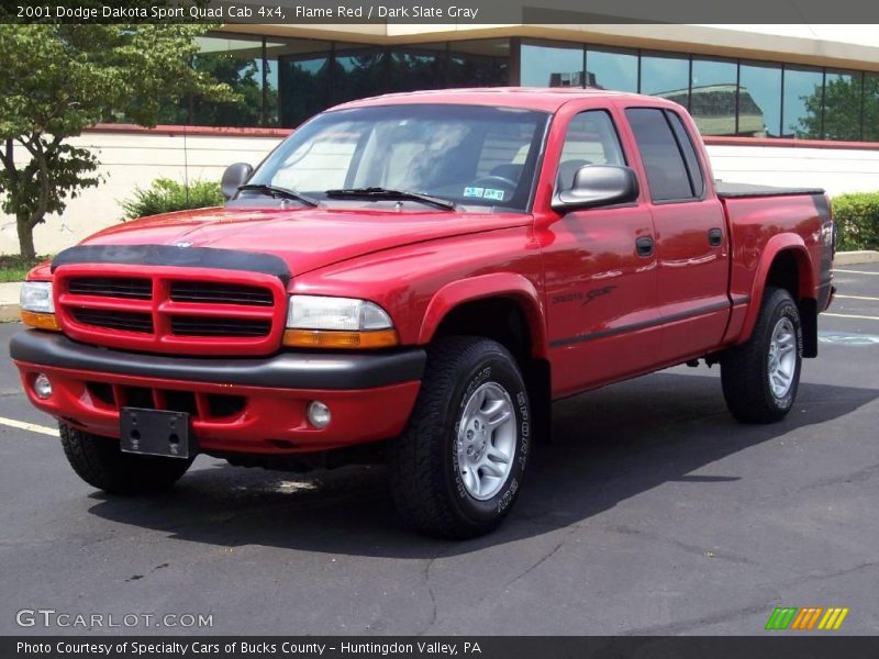 Flame Red / Dark Slate Gray 2001 Dodge Dakota Sport Quad Cab 4x4