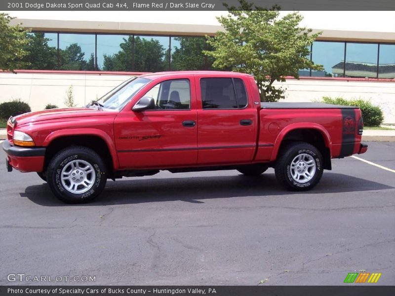Flame Red / Dark Slate Gray 2001 Dodge Dakota Sport Quad Cab 4x4