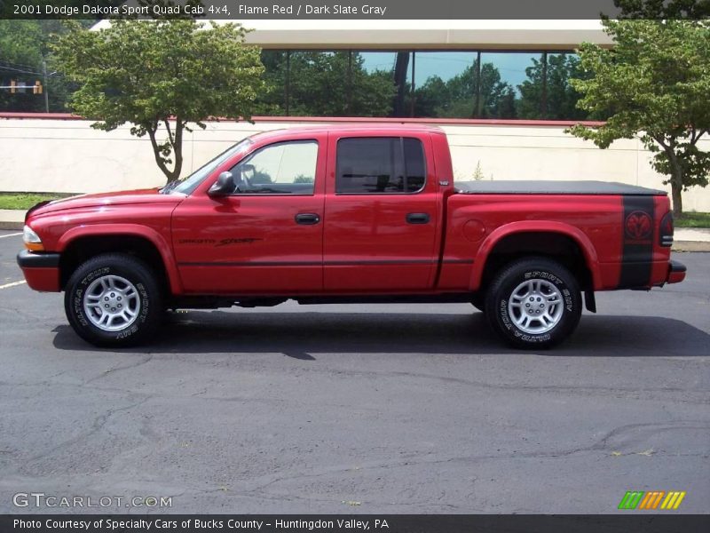 Flame Red / Dark Slate Gray 2001 Dodge Dakota Sport Quad Cab 4x4