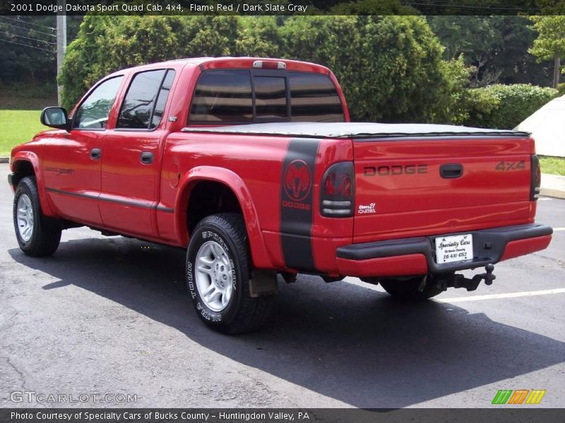 Flame Red / Dark Slate Gray 2001 Dodge Dakota Sport Quad Cab 4x4