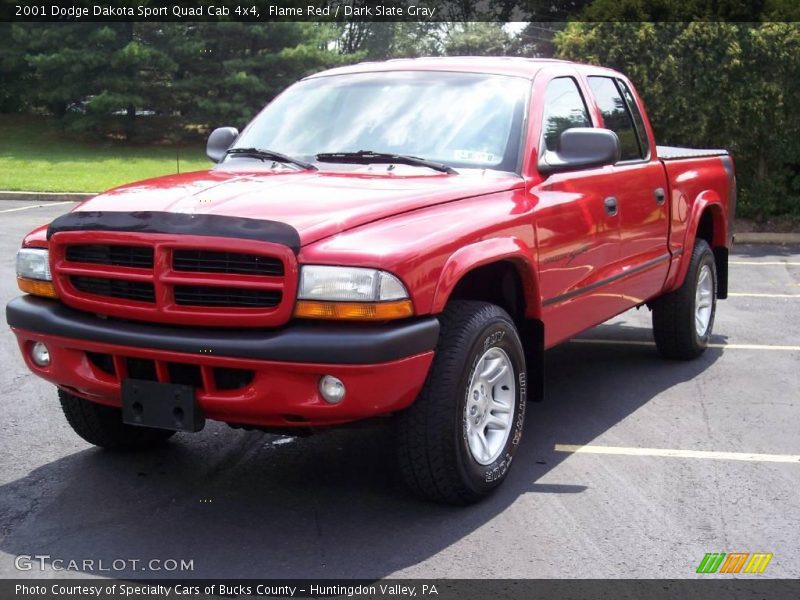 Flame Red / Dark Slate Gray 2001 Dodge Dakota Sport Quad Cab 4x4