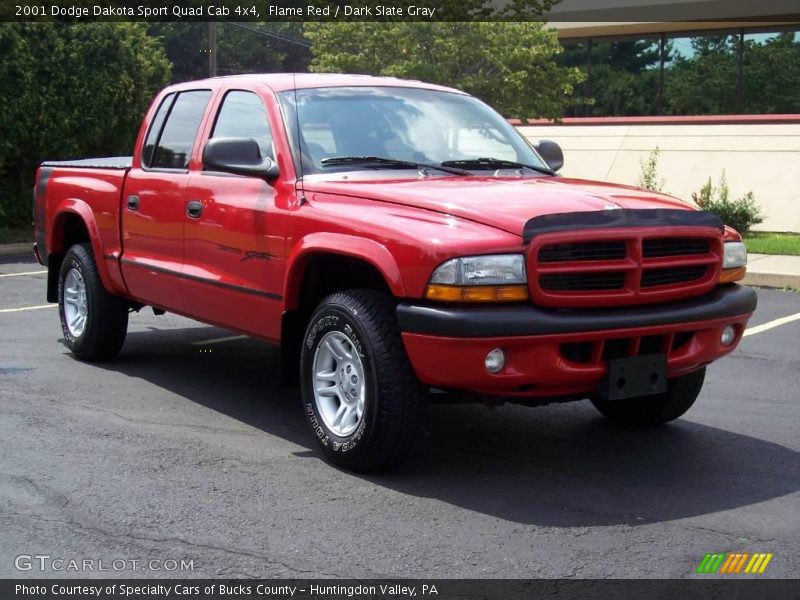 Flame Red / Dark Slate Gray 2001 Dodge Dakota Sport Quad Cab 4x4
