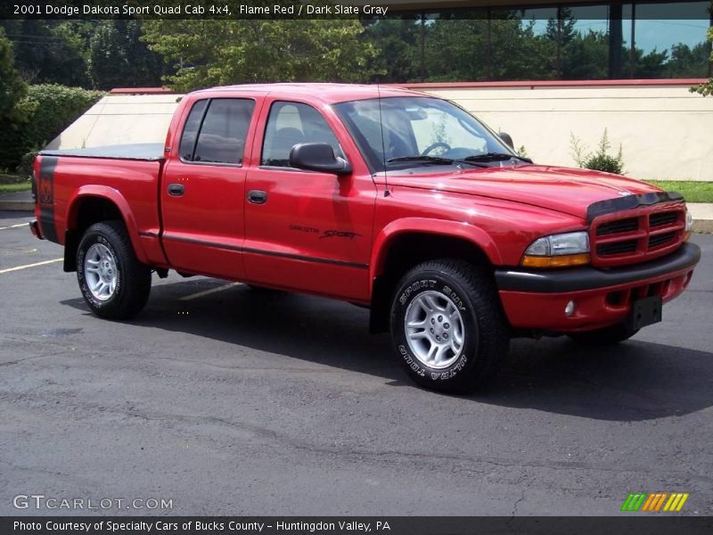 Flame Red / Dark Slate Gray 2001 Dodge Dakota Sport Quad Cab 4x4