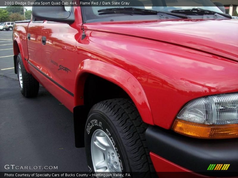 Flame Red / Dark Slate Gray 2001 Dodge Dakota Sport Quad Cab 4x4