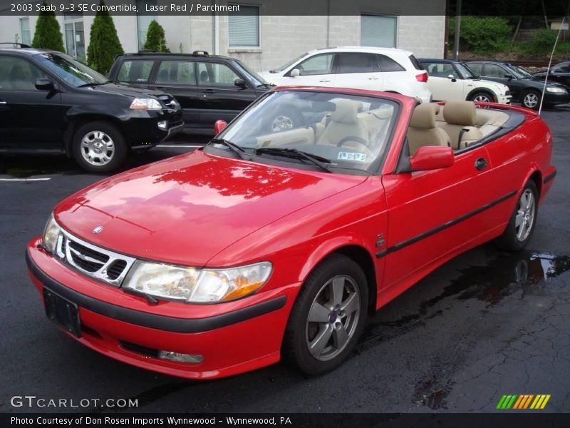 Laser Red / Parchment 2003 Saab 9-3 SE Convertible