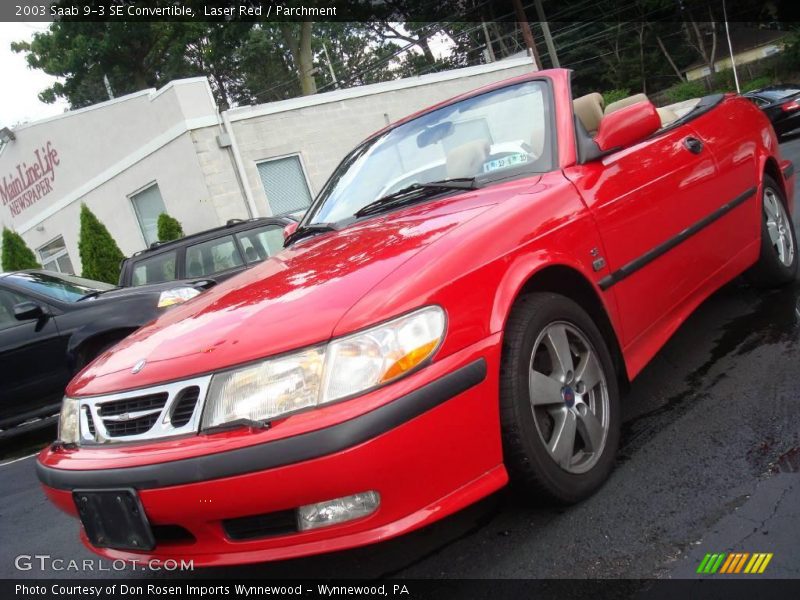 Laser Red / Parchment 2003 Saab 9-3 SE Convertible