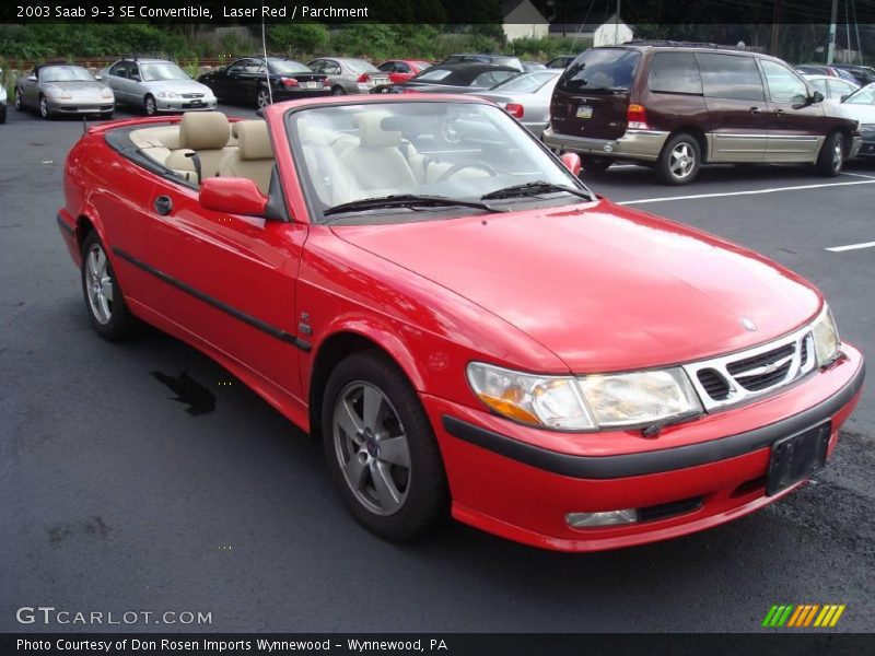 Laser Red / Parchment 2003 Saab 9-3 SE Convertible