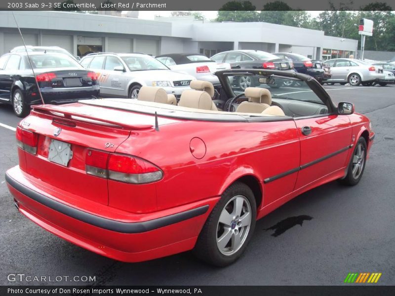 Laser Red / Parchment 2003 Saab 9-3 SE Convertible