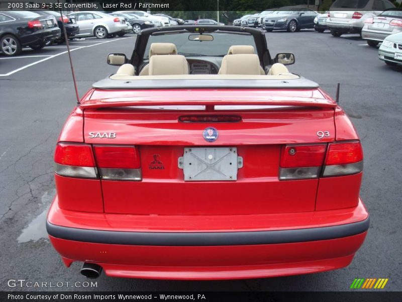 Laser Red / Parchment 2003 Saab 9-3 SE Convertible