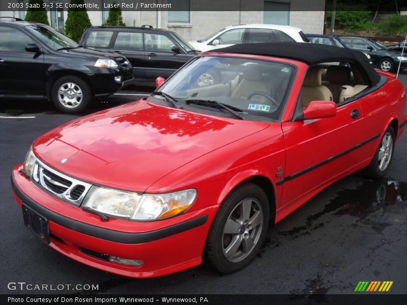 Laser Red / Parchment 2003 Saab 9-3 SE Convertible