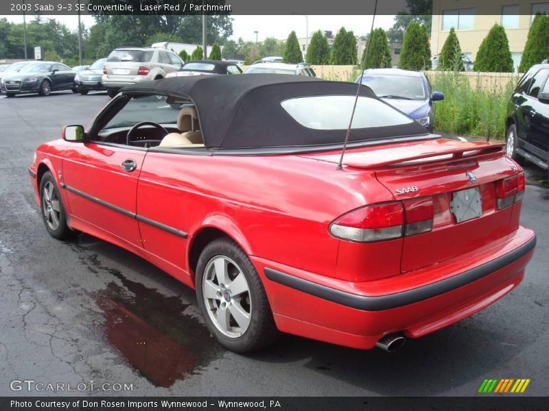 Laser Red / Parchment 2003 Saab 9-3 SE Convertible