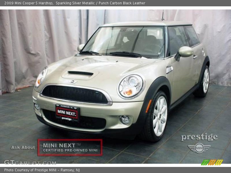 Sparkling Silver Metallic / Punch Carbon Black Leather 2009 Mini Cooper S Hardtop
