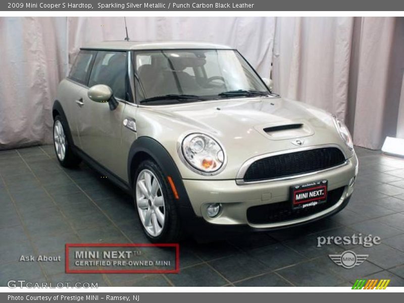Sparkling Silver Metallic / Punch Carbon Black Leather 2009 Mini Cooper S Hardtop