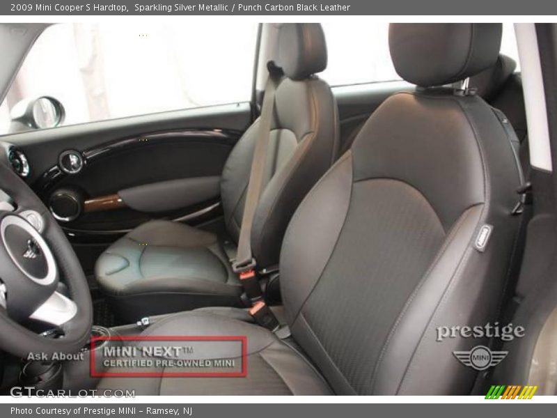 Sparkling Silver Metallic / Punch Carbon Black Leather 2009 Mini Cooper S Hardtop