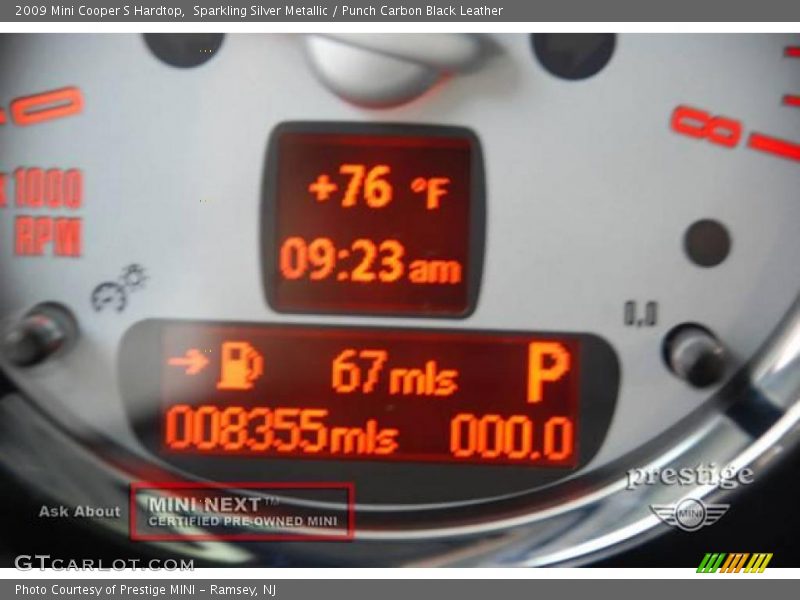 Sparkling Silver Metallic / Punch Carbon Black Leather 2009 Mini Cooper S Hardtop