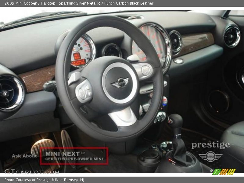 Sparkling Silver Metallic / Punch Carbon Black Leather 2009 Mini Cooper S Hardtop