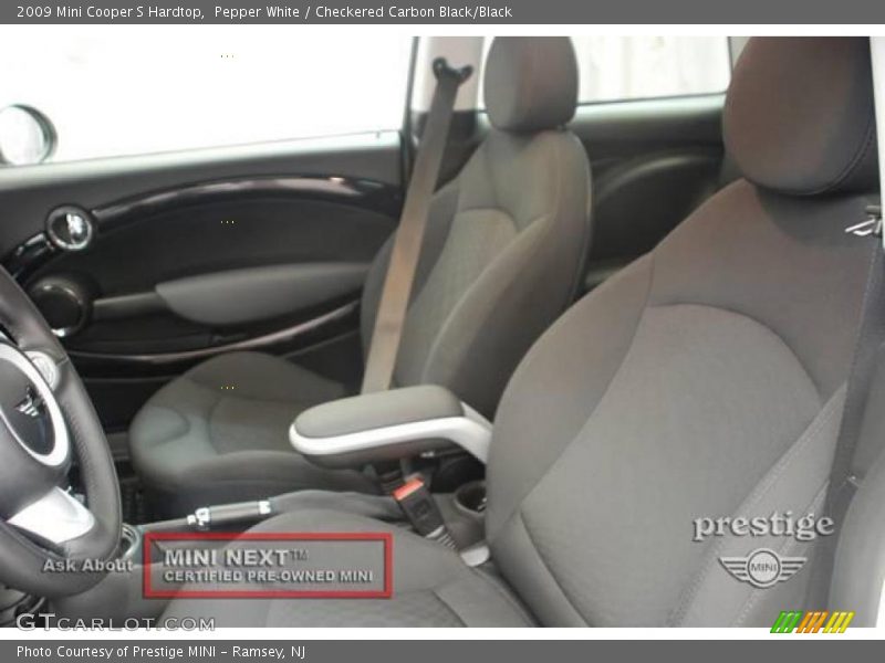 Pepper White / Checkered Carbon Black/Black 2009 Mini Cooper S Hardtop