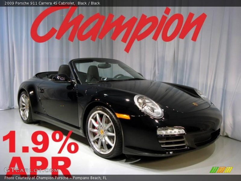 Black / Black 2009 Porsche 911 Carrera 4S Cabriolet