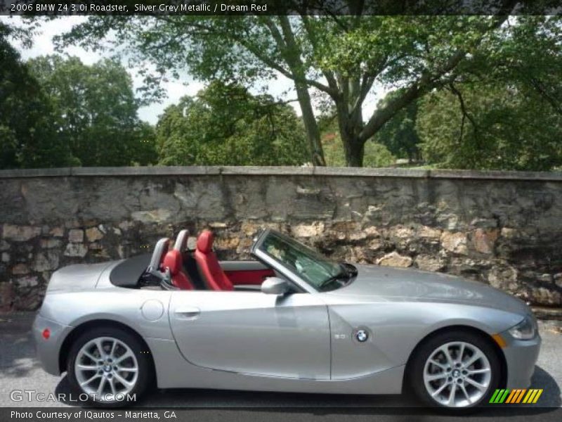 Silver Grey Metallic / Dream Red 2006 BMW Z4 3.0i Roadster