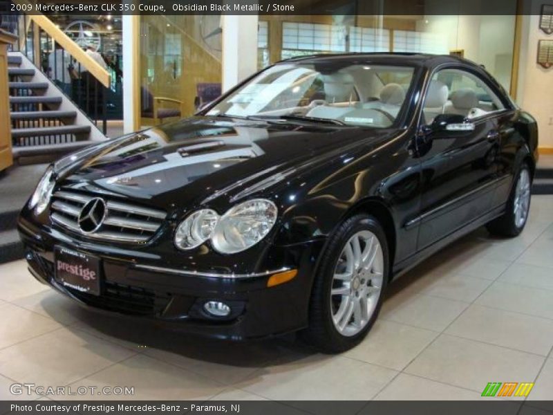 Obsidian Black Metallic / Stone 2009 Mercedes-Benz CLK 350 Coupe