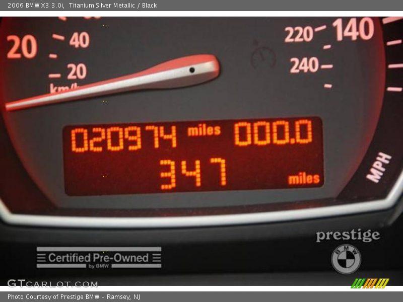 Titanium Silver Metallic / Black 2006 BMW X3 3.0i