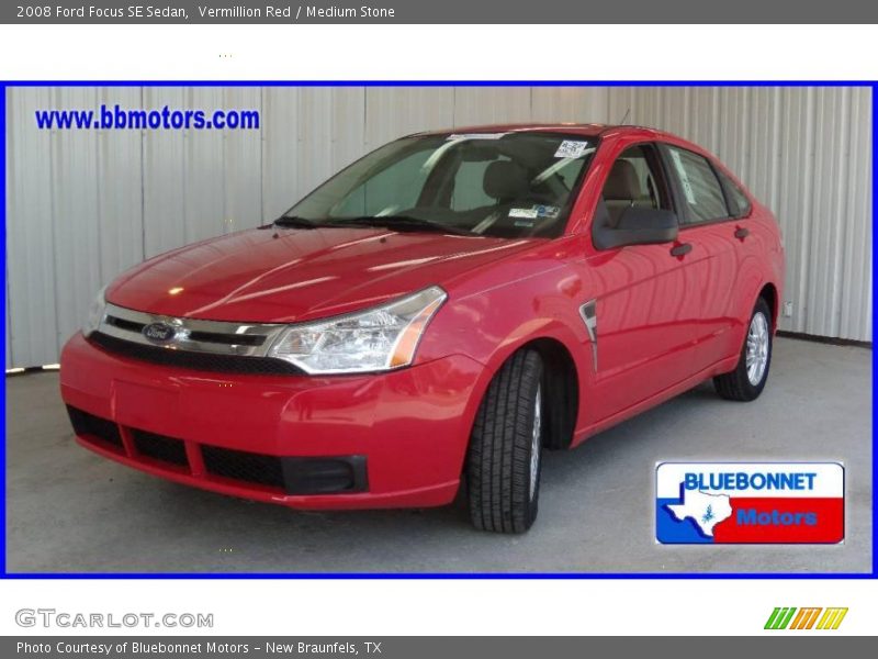 Vermillion Red / Medium Stone 2008 Ford Focus SE Sedan