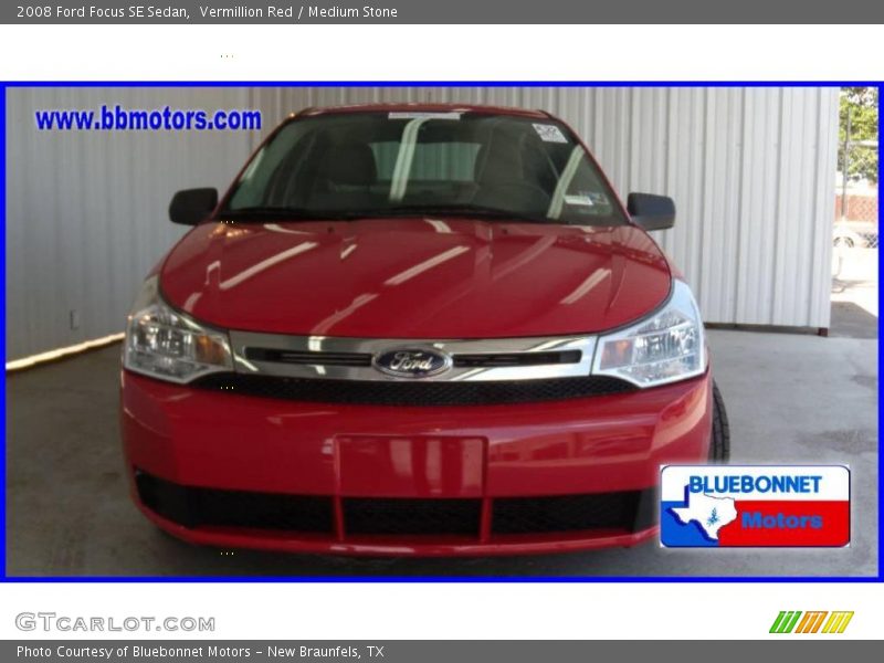 Vermillion Red / Medium Stone 2008 Ford Focus SE Sedan