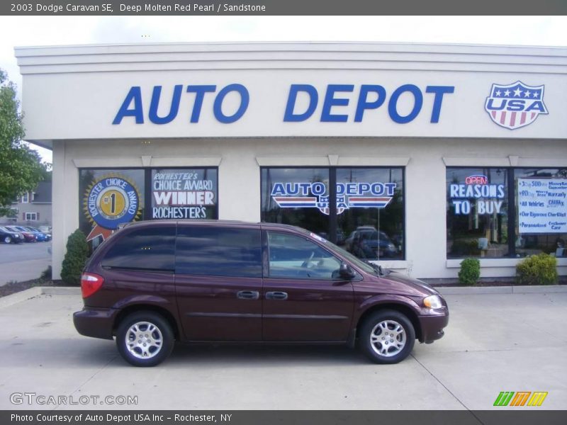 Deep Molten Red Pearl / Sandstone 2003 Dodge Caravan SE